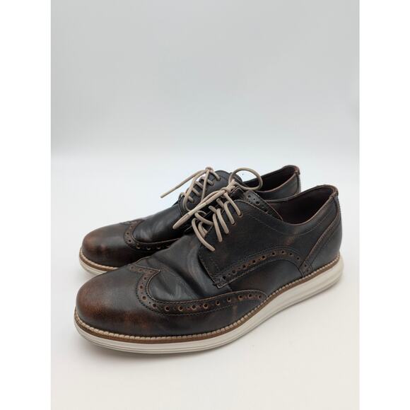 Cole Haan ØriginalGrand Wingtip Oxford Shoes Men's Dark Brown Size US8M EU41 - Picture 1 of 11